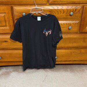 Delta Black Short-Sleeve Tee with American Flag Graphic